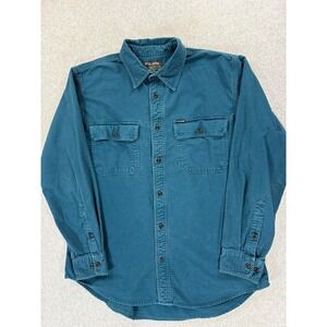 Filson 100% Cotton Long Sleeve Button Down Shirt (Men's Large) Blue